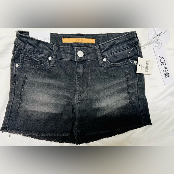 Joe's Jeans Other - NWT Girls size 8 Joes The Markie Mid Rise black wash fringe cut off jean shorts